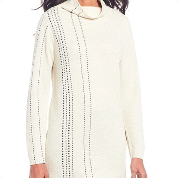 ZOZO Cotton Blend Studded Cowl Neck Tunic - Picture 1 of 1